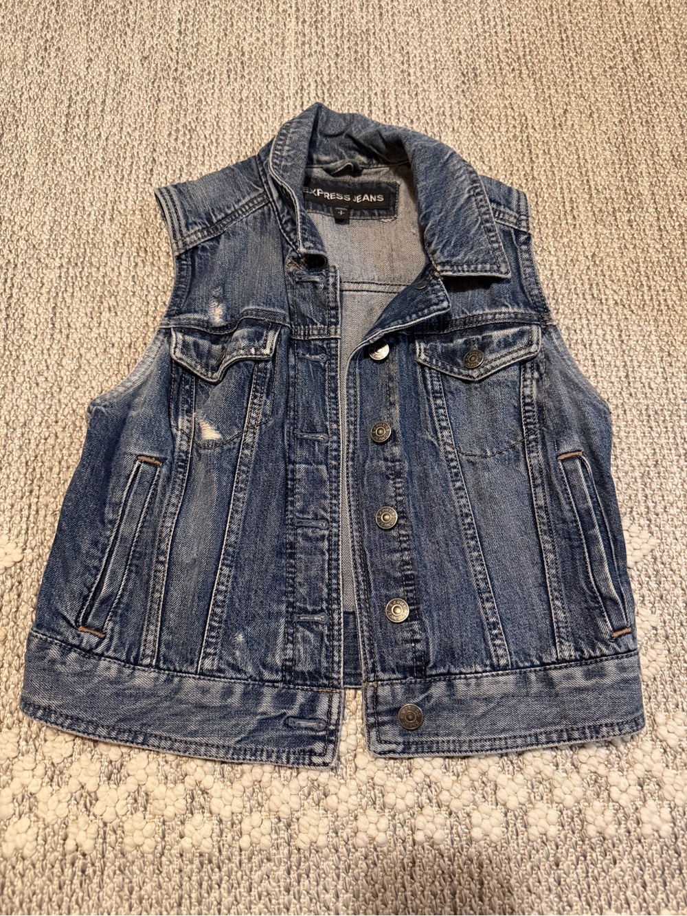 Express Jeans Denim Vest Sz Small